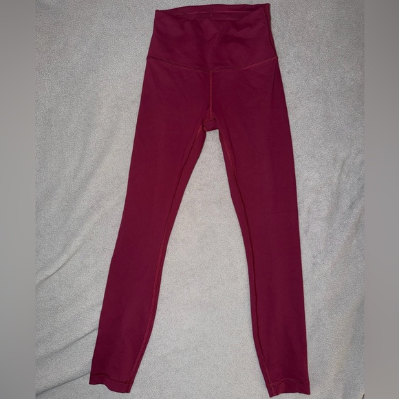 Lululemon Wunder Train High-Rise 25" leggings Deep Luxe Burgundy Women’s Size 4 - Picture 2 of 7